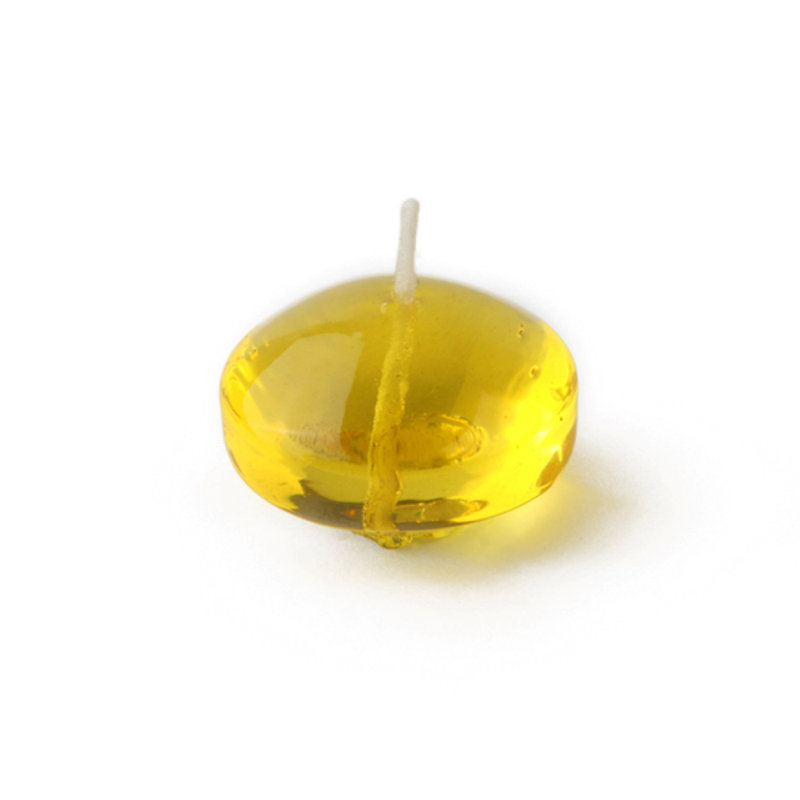 Bougie flottante non parfumée, Jaune clair, 144