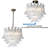 Kass Vintage Mid-century Modern Chandelier 4-light Clear Art Glass Pendant With Antique Bronze Finish For Living Room, Dining Room-204260002-204260004