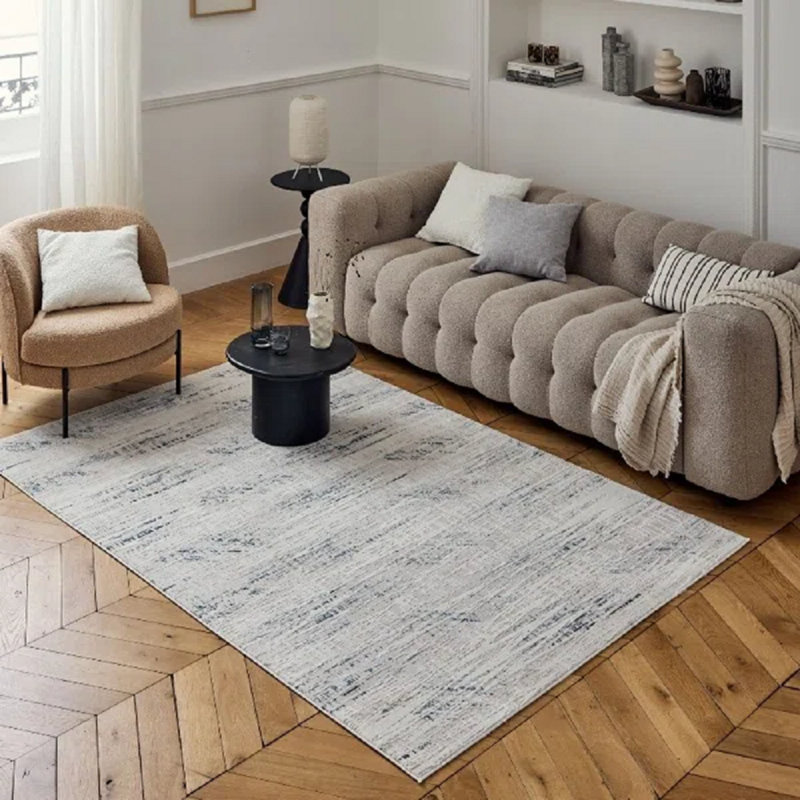 Carmel Modern Abstract Cream/Navy Area Rug, Rectangle 160 x 230 cm