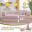 Canapé-lit 64,7 po en velours côtelé désossé, canapé futon modulaire, canapé en mousse à compression avec 2 coussins, aucun assemblage requis-1369500010-1374894628