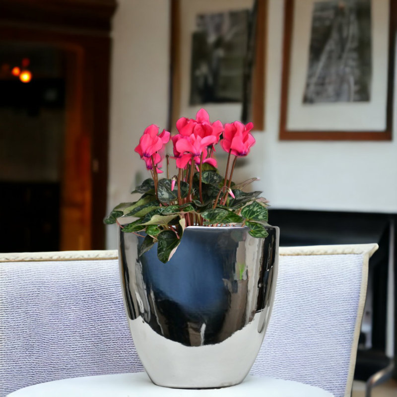 Marple Handmade Ceramic Table Vase, Silver