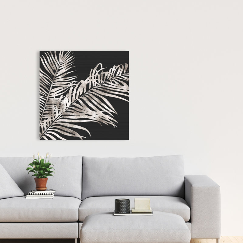 Toile botanique exotique à feuilles d'or tropicales | Décoration intérieure
