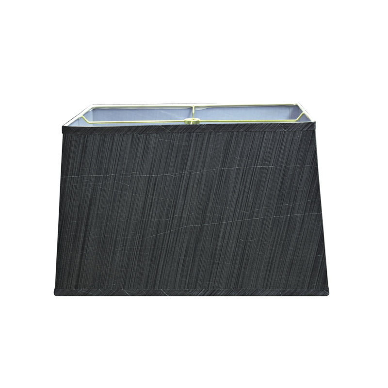 Abat-jour rectangulaire en tissu synthétique H 10 "(araignée) en gris / noir
