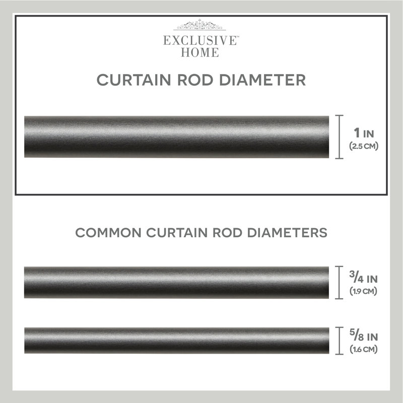 Gunmetal Adjustable Iron Wrap Around Curtain Rod 66"-120"