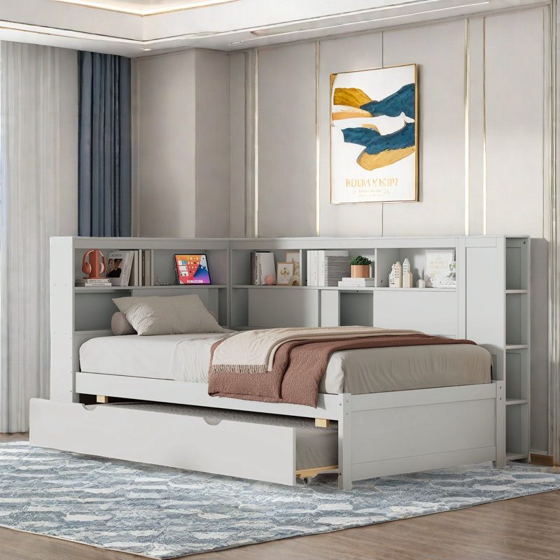 Lit de jour simple en bois, Blanc