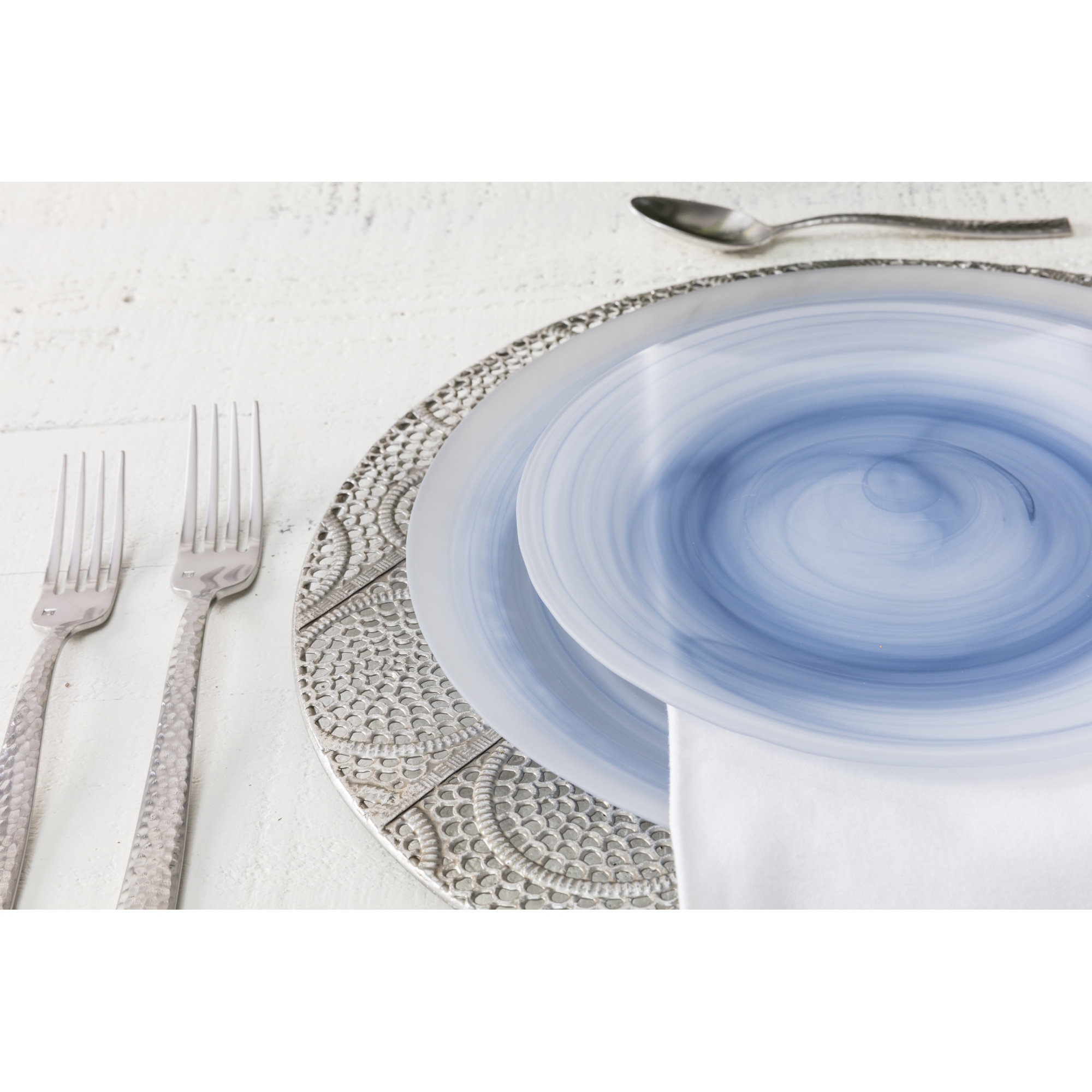 D&V La Jolla Amethyst 8.25" Salad/Dessert Plate, Set of 4, Ink Blue