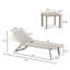Ensemble de chaise longue inclinable d'extérieur, en aluminium réglable en 4 positions, toile Phifertex, table d'appoint, ensemble de 194 cm (76,4 pouces), capacité de charge de 300 kg (660 livres).