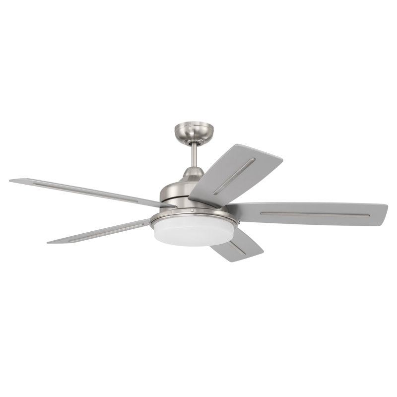54'' Ceiling Fan with LED Lights, Brushed Polished Nickel