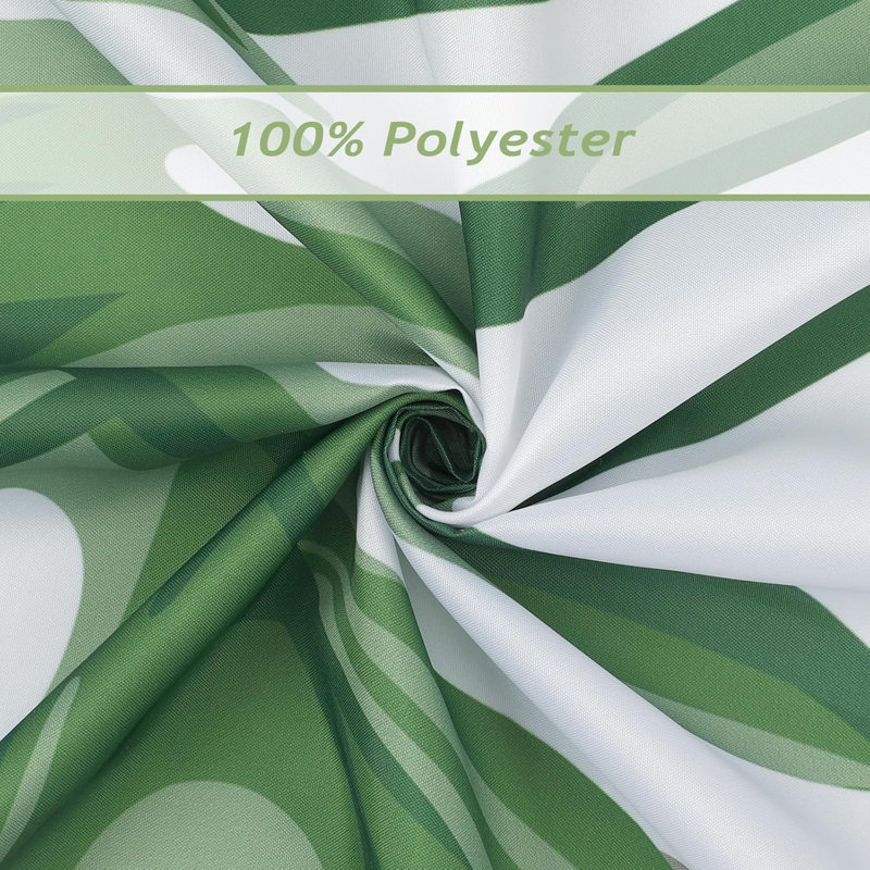 180×180cm Tropical Palm Leaf Shower Curtain, Waterproof Anti-Mildew Polyester Curtain with 12 Hooks, Tropical Leaves-4 Floral