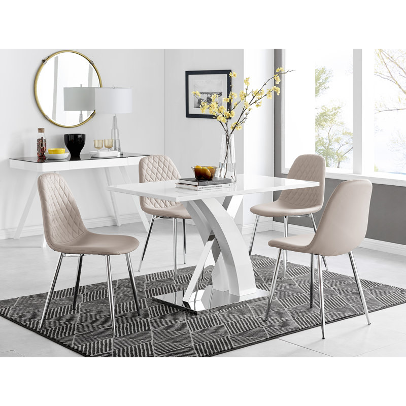 Corova Dining Set, Cappuccino Beige