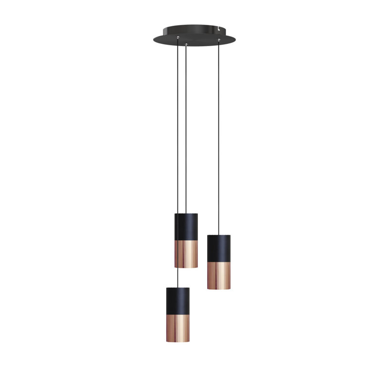 Grecia 3 - Light Cluster Pendant, Black/Copper