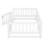 Lit simple au sol - pin blanc, structure stable simple, blanc, bois de pin