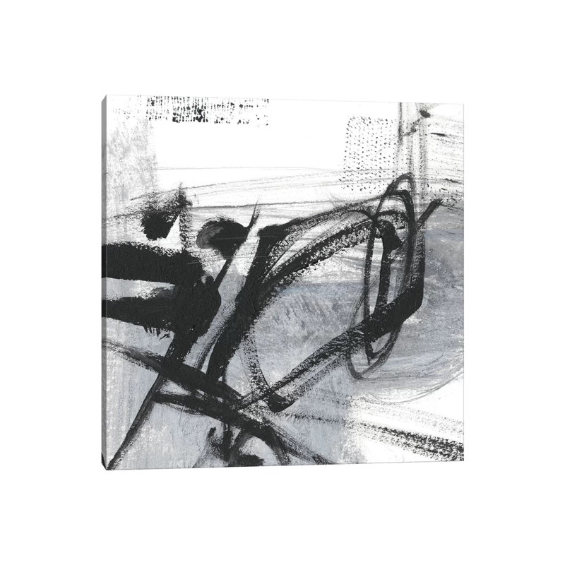 Scribble Script I by Ethan Harper - Wrapped Canvas Painting, 30.48 cm H x 30.48 cm W