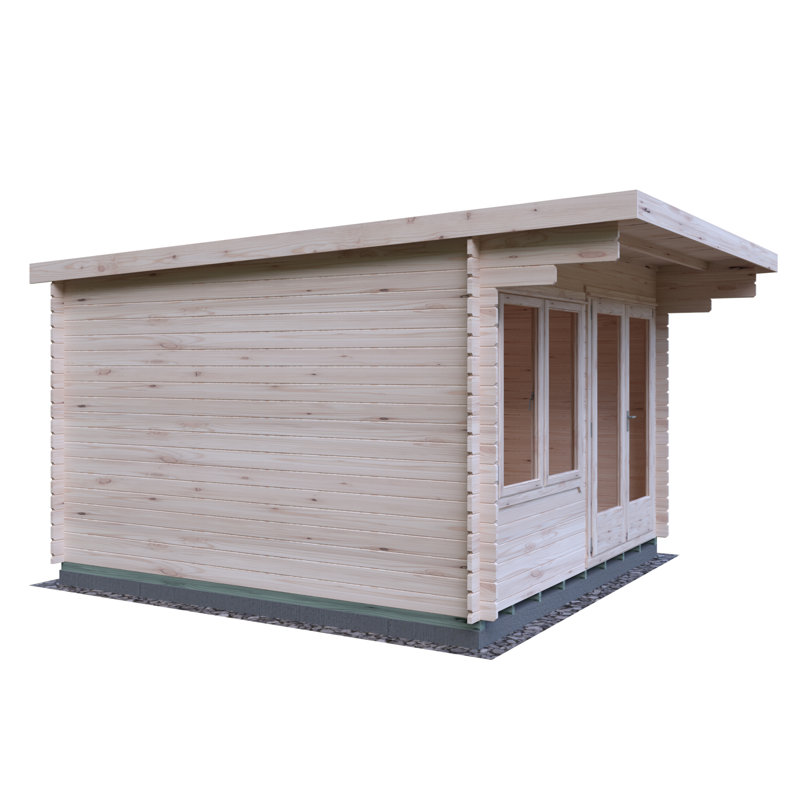 Belgravia 12 ft x 12 ft 28 mm Log Cabin Installed Including Base