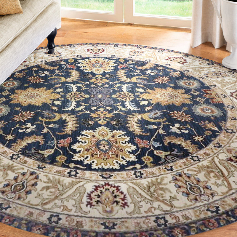 Wool Oriental Area Rug, Round 8'
