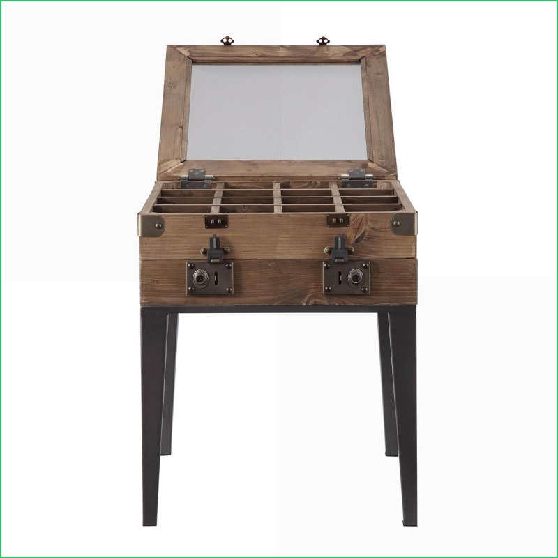Table basse rustique en chêne et gris mat - rangement de style coffre, décor de salon polyvalent