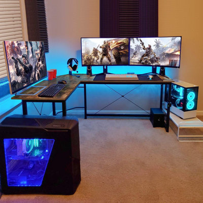 Desarae Adjustable L-Shaped Computer Desk