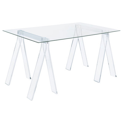 Roda Clear Glass Top Writing Desk