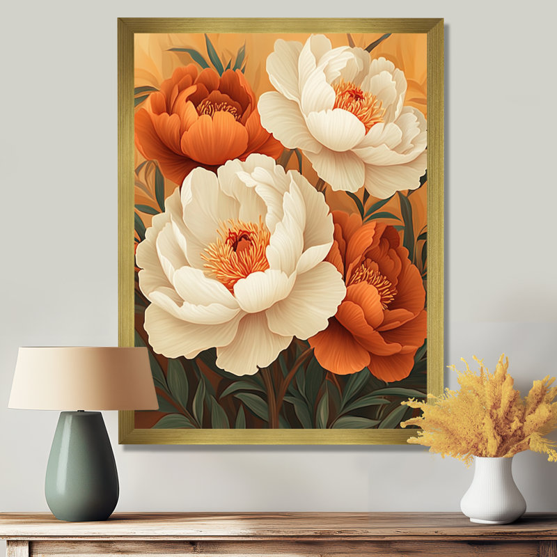Lizotte - Floral Wall Decor, H 20 po x l 12 po, Reproduction encadrée sans passe-partout, Doré