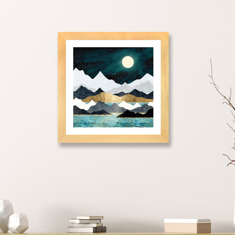 « ocean stars » par spacefrog designs-print, H 16 po x l 16 po x P 1 po, Papier avec cadre beige