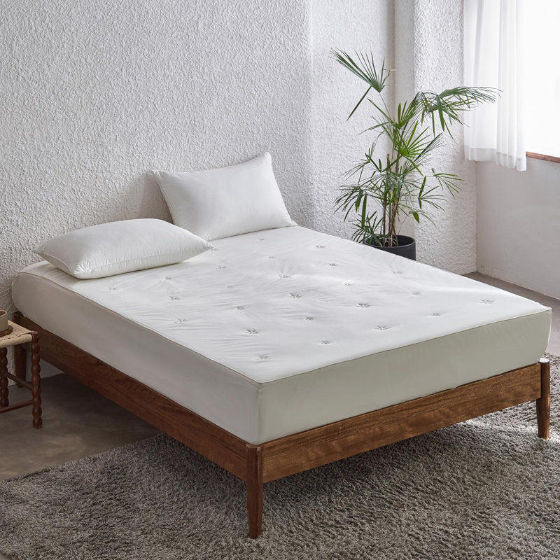 Mattress Pad Protector, 100% Cotton Top Cooling Breathable Quilted Mattress Cover Fitted Sheet Stretches Up To 16 Inches Deep Pocket Non Slip Soft Bed Pad Topper