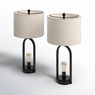 Ensemble de lampe de table noire 26 po avec prise Kropp