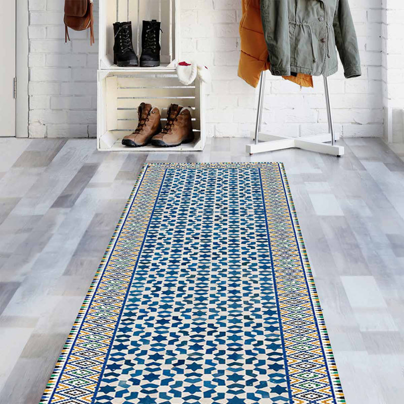 Bynoe Non-Slip Geometric Indoor Doormat, Runner 65 x 266cm