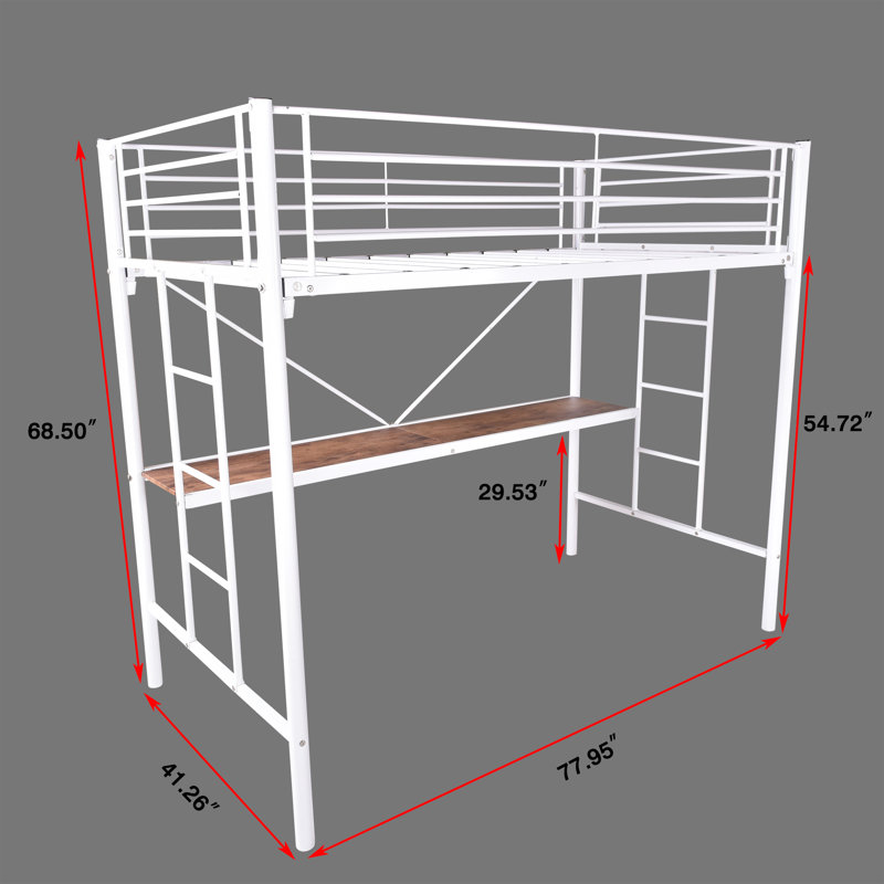 Brunk Kids Twin Loft Bed, White