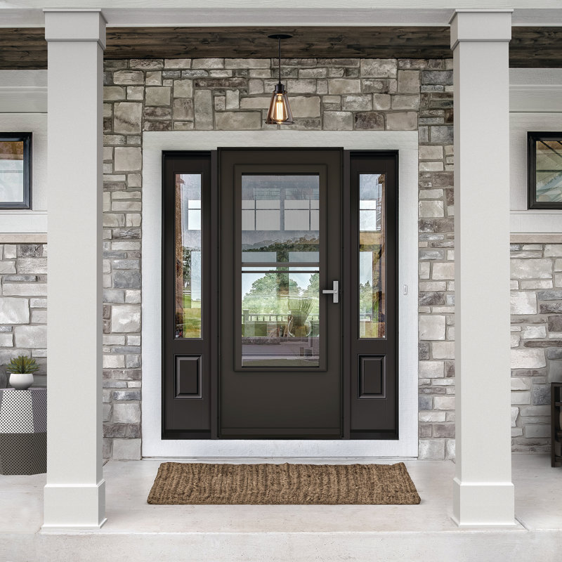 30 Midview Storm Door with Handle, Beige, 81" H x 32" W x 1" D