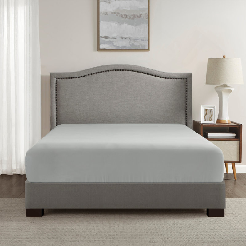 1 PC King Microfiber Coolmax Solid Fitted Sheet, Grey