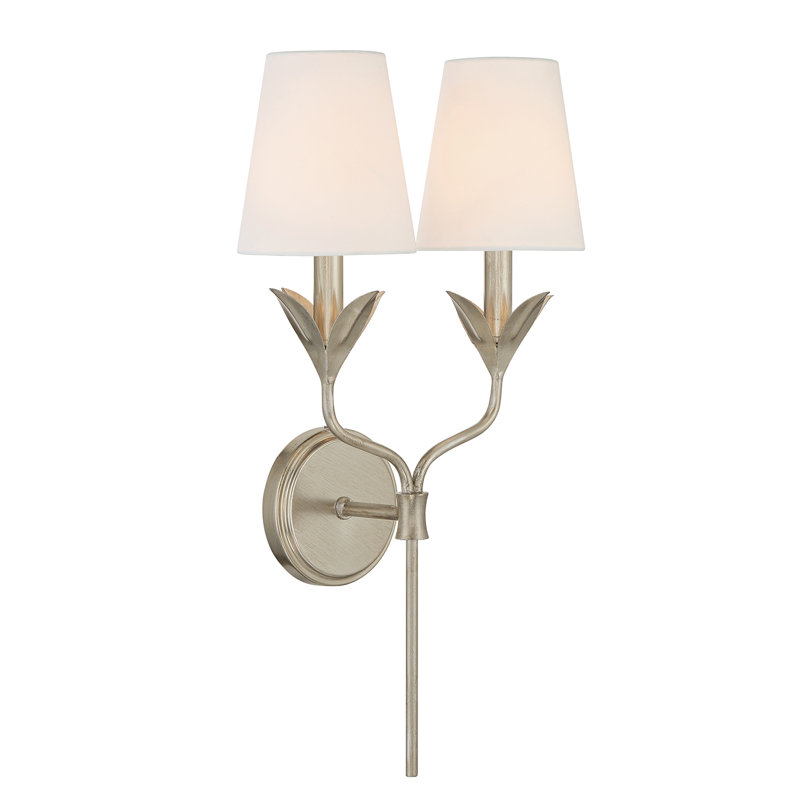 Dassel 2 Light Matte White Sconce, Silver