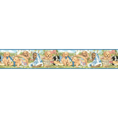 Puppy Laundry Border
