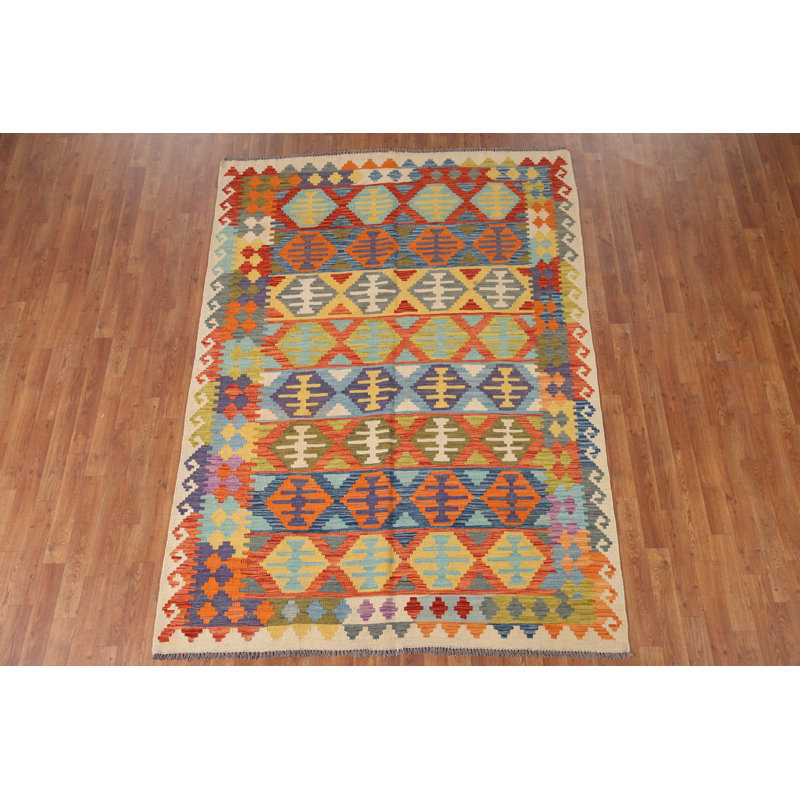 Tapis oriental multicolore Kilim 6 x 8