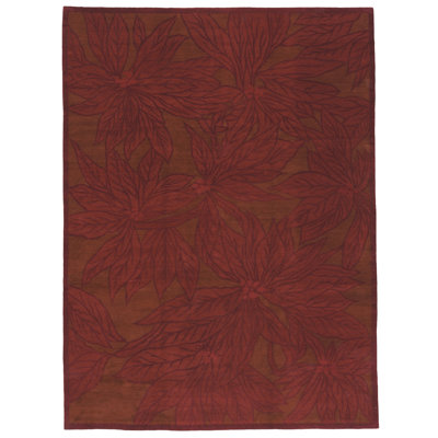 Champa Hand-Knotted Area Rug in Venetian Red