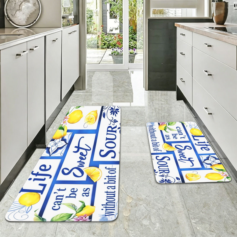 Paquet de 2 tapis de cuisine Blue Tile