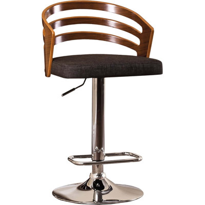 Tabouret de bar pivotant à dossier en bois moderne avec coussin, alliant confort et style pour les espaces contemporains.