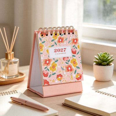 Memo Calendar 2027 Small Desktop Calendar English Standing Desk Calendar Monthly Table Planner Calendar Portable Paper Schedule Organizer For Home OfficeSchool Des