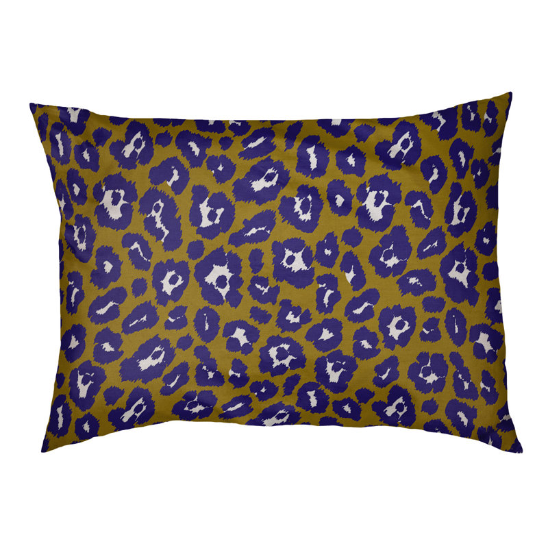 Coussin d'extérieur Seattle, Grand (l 30 po x P 40 po x H 5 po), Or métallique / blanc / mauve