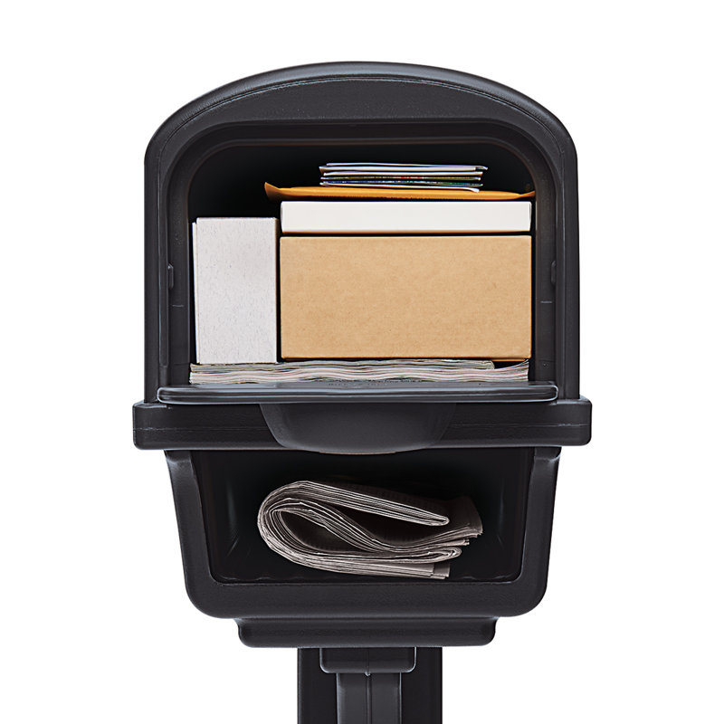 Postal Pro All-in-One Mailbox Kit – White Poly – Includes Post & Newspaper Port – PP300CWH