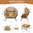 Daleigh 2-Person Double Egg Chair Loveseat with 2 Ottomans, 57.1" Wide Wicker Rattan Lounge Chair, 6.5" Thick Cushions, 680-lb Capacity-796261947
