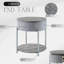 Table de bout grise très brillante avec - style élégant, construction, bois composite, plateau de table de 15 mm d'épaisseur, limite de poids de 70 lb, tiroir de rangement pratique