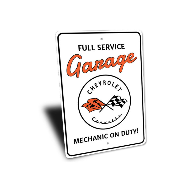 Enseigne de garage Corvette, H 18 po x l 12 po x P 0,06 po