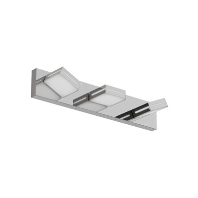 Modern Chrome LED Vanity Light, 3-Light Bathroom Wall Sconce with Geometric Design for Mirror and Makeup Area