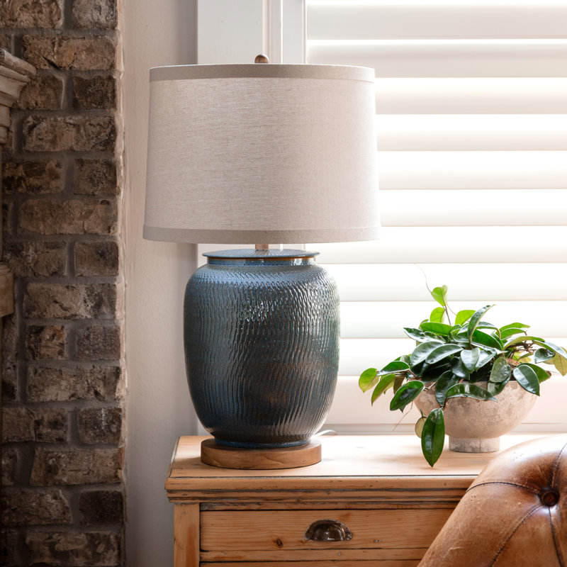 28.5"H Blue Shoals Lamp