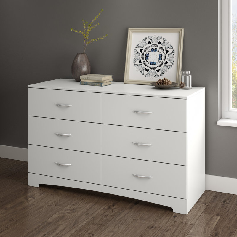 Commode 6 tiroirs Lochran, Noir pur