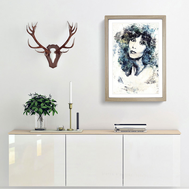 Cher in Abstract - Picture Frame Graphic Art Print, Oak Framed, 36cm H x 27cm W x 2cm D