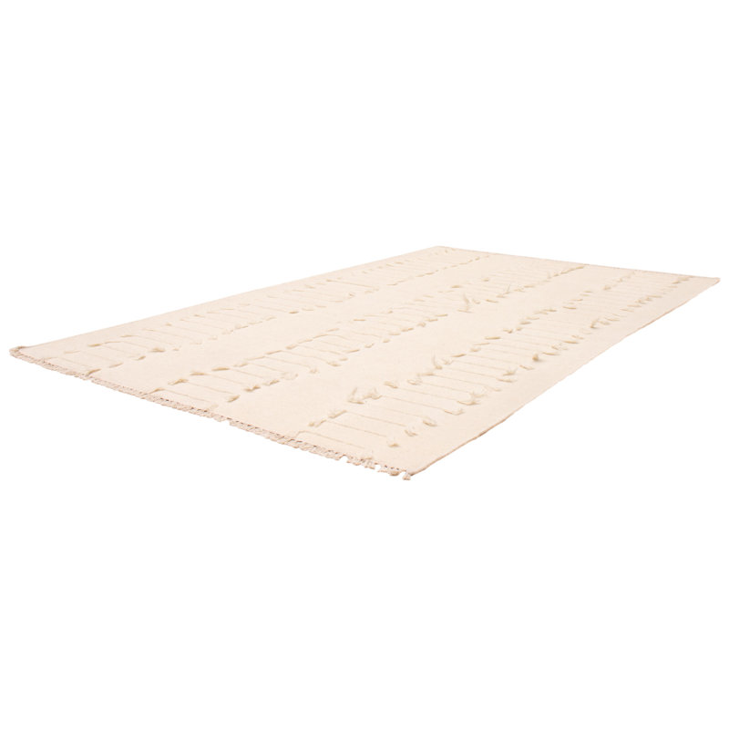 Tapis unique en laine crème 4 pi 10 po x 7 pi 10 po Marrakech