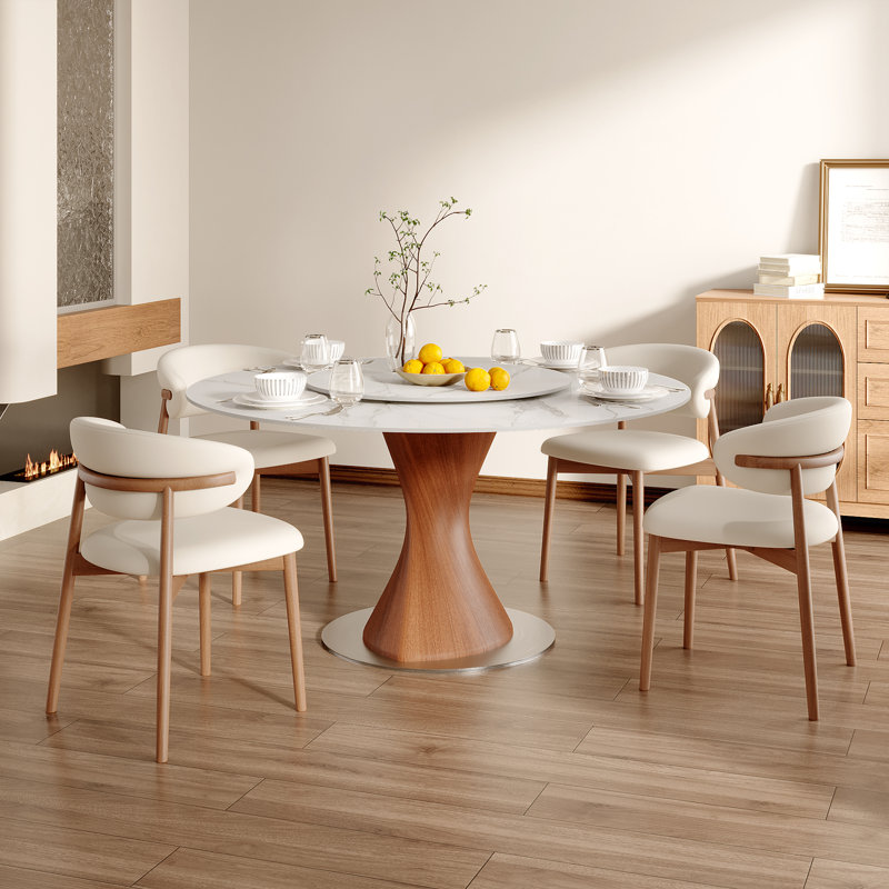Table de salle à manger Modern Modern, H 29,52 po x L 53,15 po x l 53,15 po, Blanc