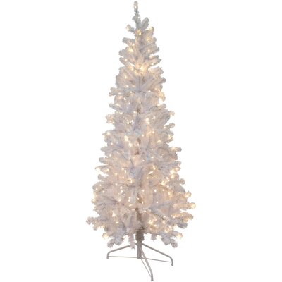 3' Pre-Lit Woodbury White Pine Slim Artificial Christmas Tree Clear Lights -  Northlight Seasonal, NORTHLIGHT SM92891