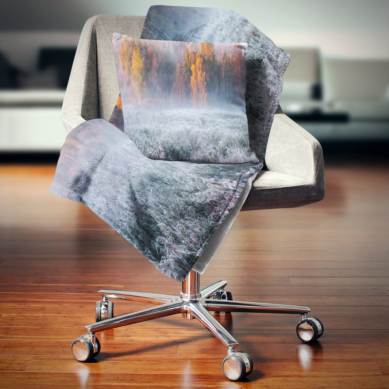 Coussin réversible Landscape, Square 16", Throw Pillow